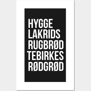 Hygge Lakrids Rugbrød Tebirkes Rødgrød. Identifiable Danish Posters and Art
